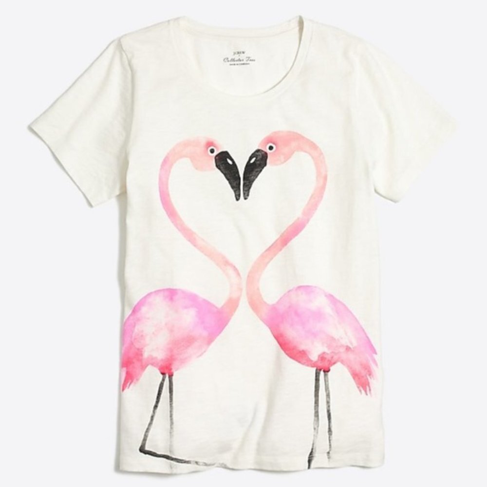 NWT - J. Crew Factory Flamingo Love Collector Tee